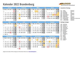 Kalender 2022Brandenburg