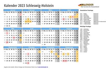 Kalender 2023Schleswig-Holstein