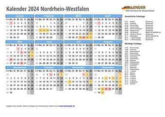 Kalender 2024Nordrhein-Westfalen