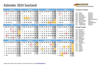 Kalender 2024Saarland