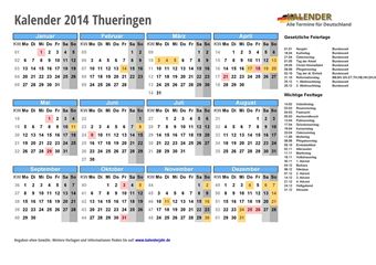 Kalender 2014Thueringen
