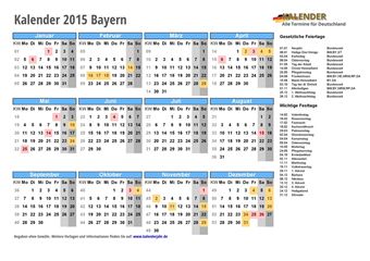 Kalender 2015Bayern