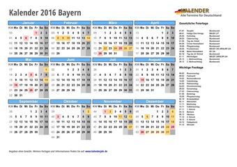 Kalender 2016Bayern
