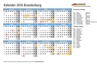 Kalender 2016Brandenburg