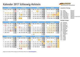 Kalender 2017Schleswig-Holstein