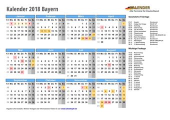 Kalender 2018Bayern