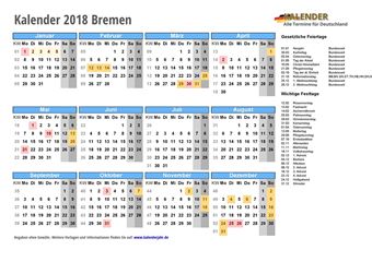 Kalender 2018Bremen