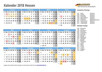 Kalender 2018Hessen