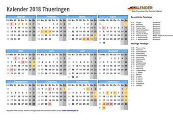 Kalender 2018Thueringen
