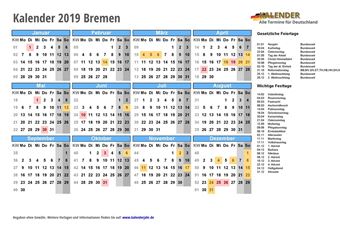Kalender 2019Bremen