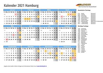 Kalender 2021Hamburg