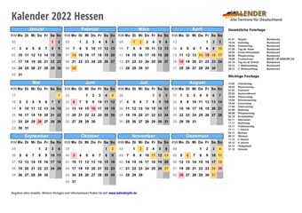 Kalender 2022Hessen