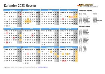 Kalender 2023Hessen