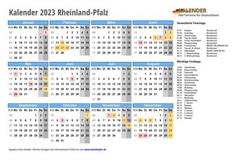 Kalender 2023Rheinland-Pfalz