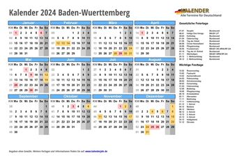 Kalender 2024Baden-Wuerttemberg