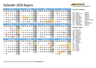 Kalender 2024Bayern