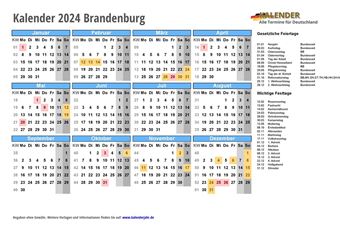 Kalender 2024Brandenburg