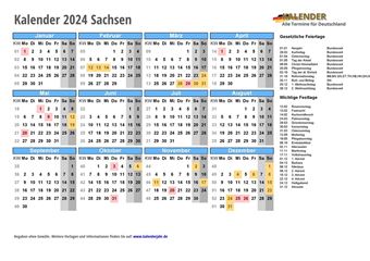 Kalender 2024Sachsen