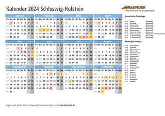 Kalender 2024Schleswig-Holstein