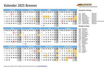 Kalender 2025Bremen