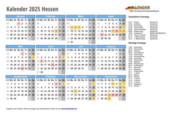 Kalender 2025Hessen