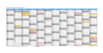 Kalender 2014Schleswig-Holstein