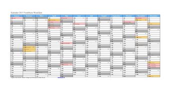 Kalender 2015Nordrhein-Westfalen