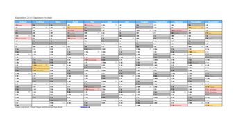 Kalender 2015Sachsen-Anhalt